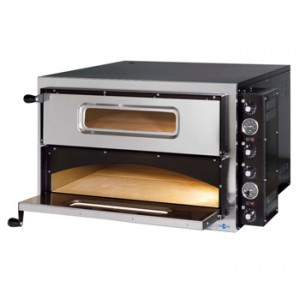 HORNO DE PIZZA ELÉCTRICO, DE DOBLE CÁMARA, BASIC-4+4/ Ø 350  trifásico 